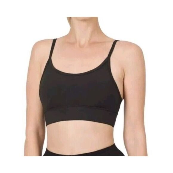 5/$20 Zenana Women's Padded Sport Bra Black Size XS NWT H - Picture 1 of 4